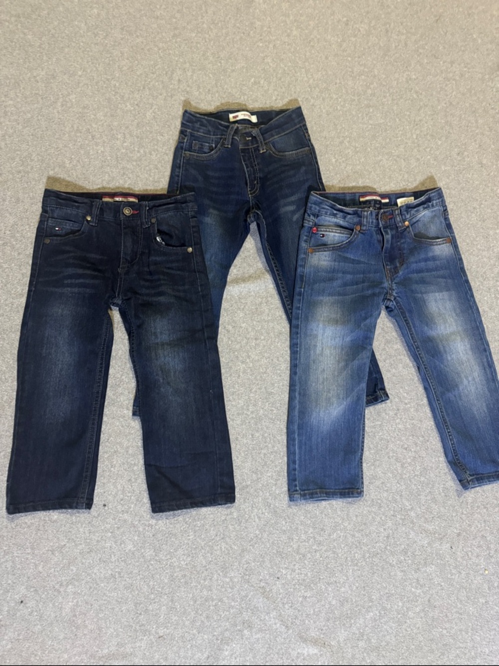 (2) Tommy Hilfiger & (1) Levi’s Boys 3T Denim Blue Jeans - 3 Total Pairs
